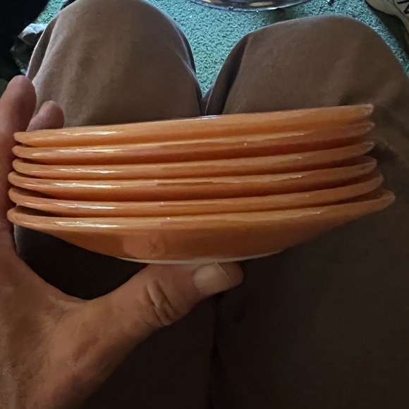 Fire King Oven Ware Peach Coffee/Tea Cup and Saucer Set Made in USA - Picture 5 of 6